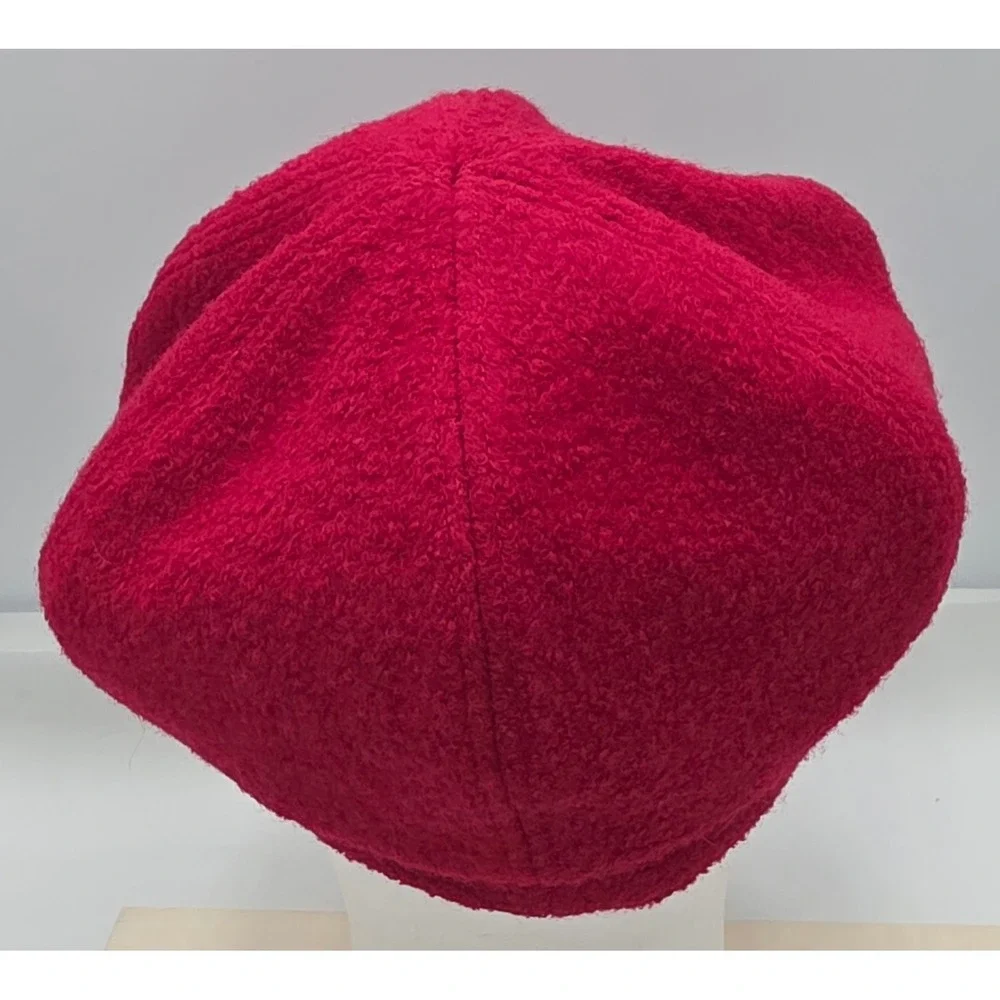 Nine West Newsboy Cap Womens OS Red Excellent Wool Blend Baker Boy Hat